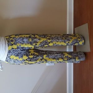 Palazzo type pants. Yellow and black.